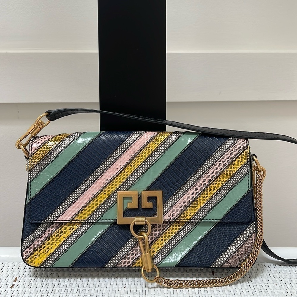 GIVENCHY Vintage multicolour striped snakeskin handbag - collector